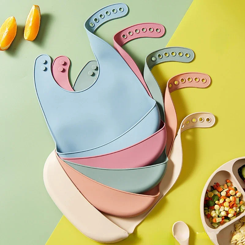 1-3pcs Baby Bib Adjustable Wat - Silicone Baby Bibs ulasan dan harga
