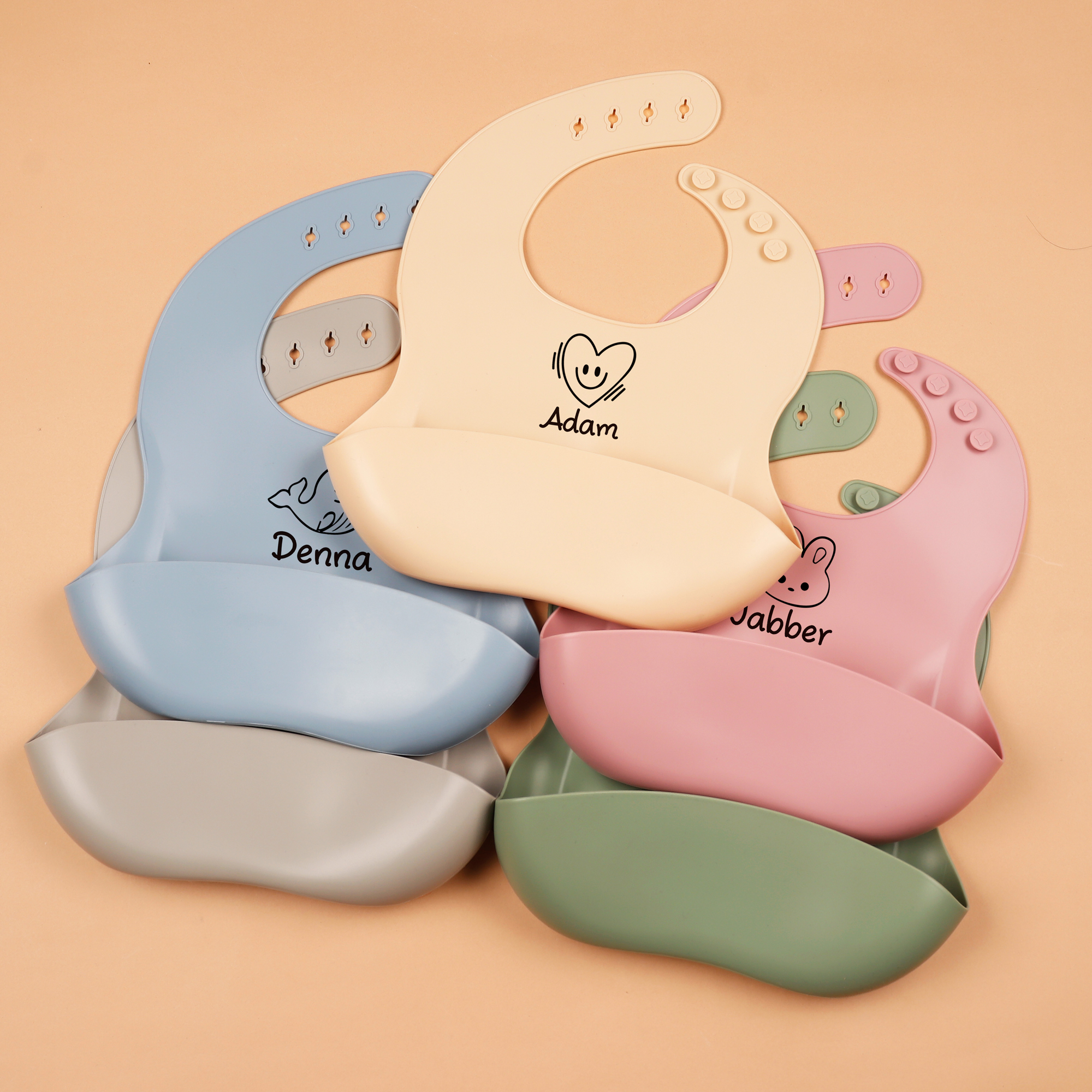 1pc Personalized Bib, Custom B - Silicone Baby Bibs ulasan dan harga