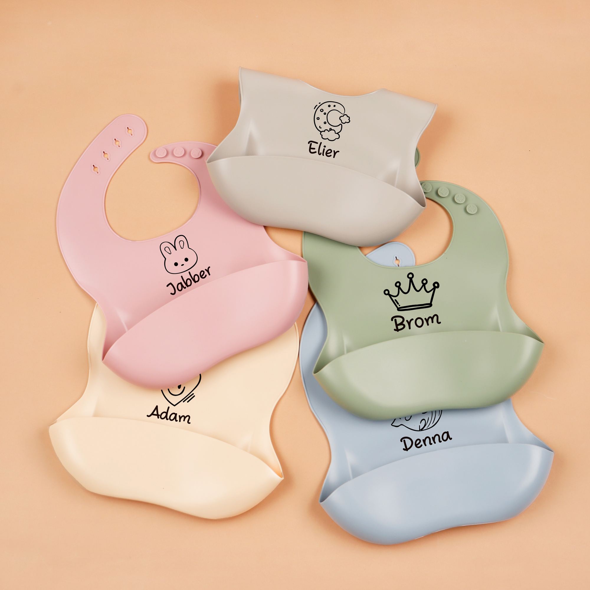 1pc Personalized Bib, Custom B - Silicone Baby Bibs ulasan dan harga