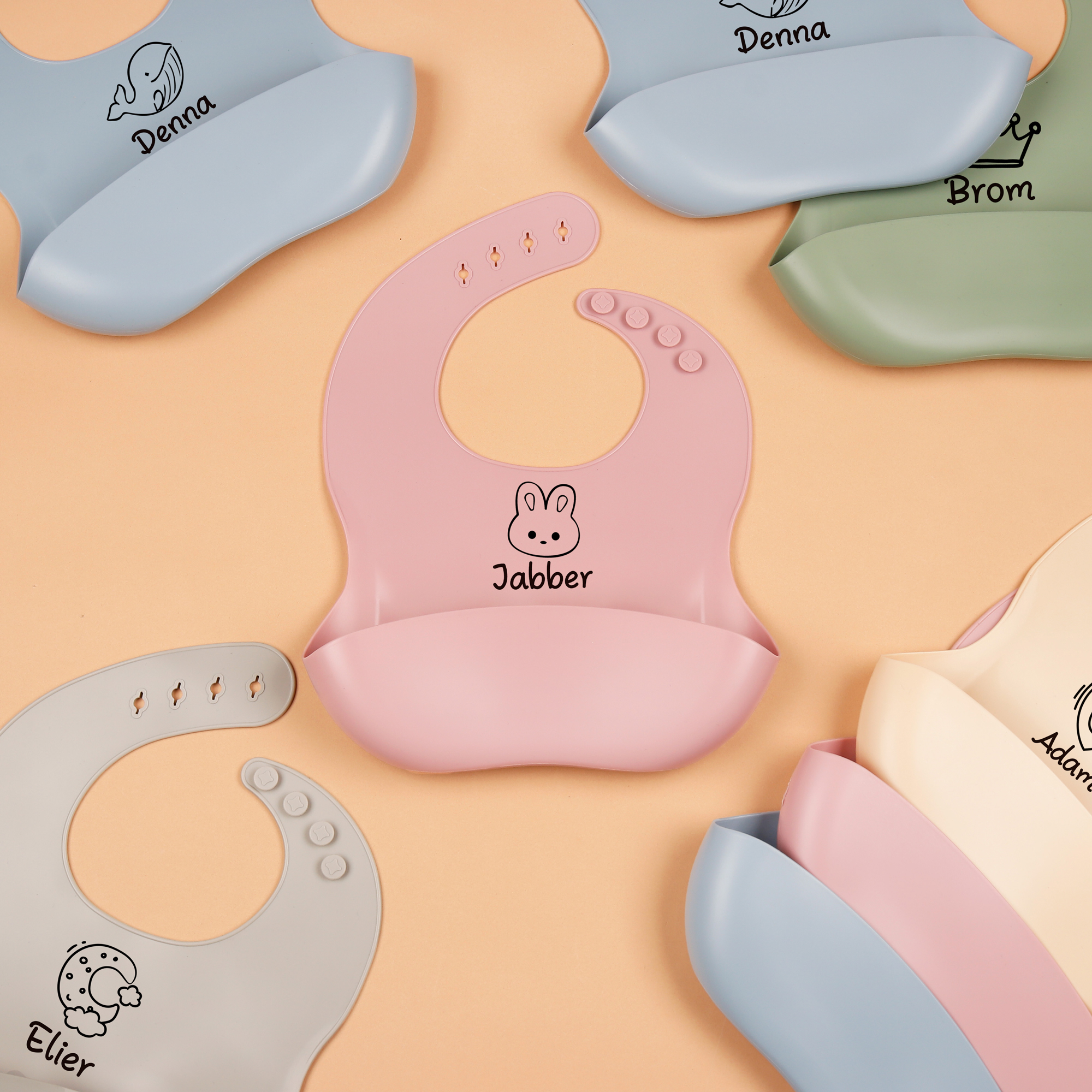 1pc Personalized Bib, Custom B - Silicone Baby Bibs ulasan dan harga