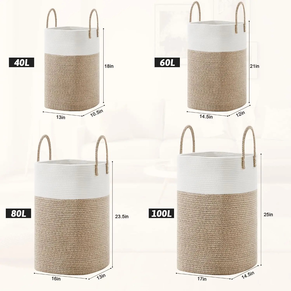 Laundry Basket,Woven Cotton Ro - Baby Products Hamper ulasan dan harga