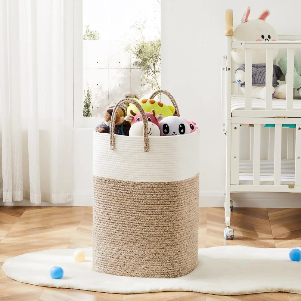 Laundry Basket,Woven Cotton Ro - Baby Products Hamper ulasan dan harga