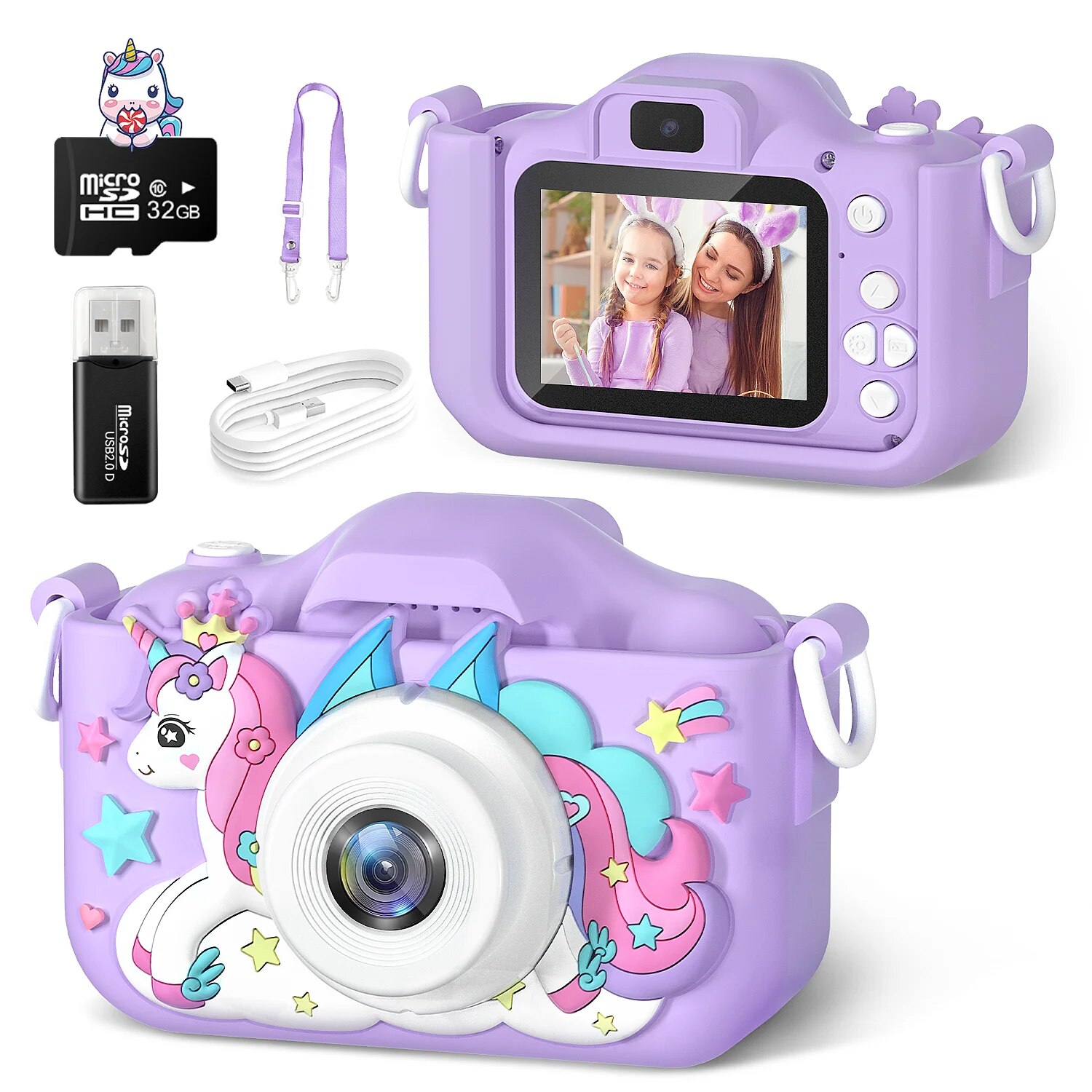 Cute Unicorn Kids Cameras Ages - Baby Products Video ulasan dan harga
