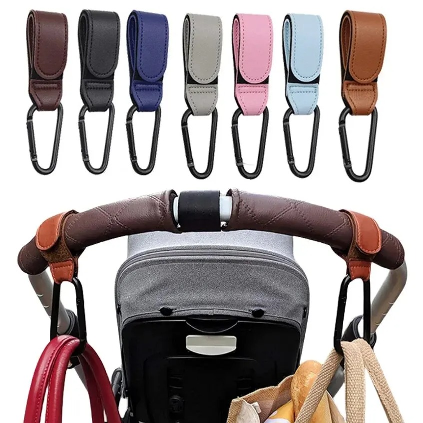 2Pcs Leather Cart Hooks Baby S - Diaper Bag Backpack ulasan dan harga