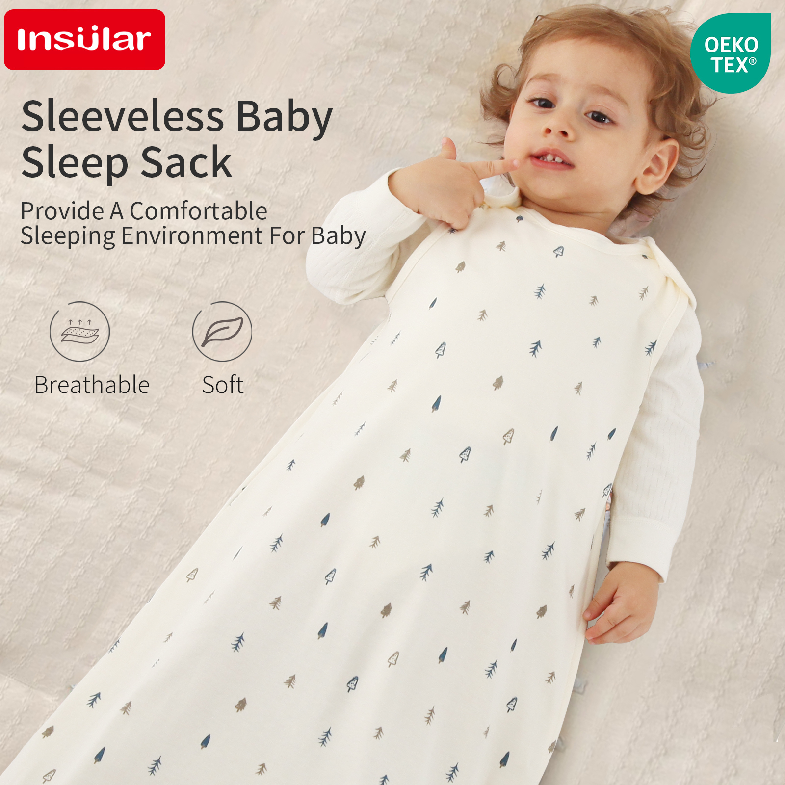 New Sleeveless 100% Cotton Ves - Baby Sleep Sack ulasan dan harga
