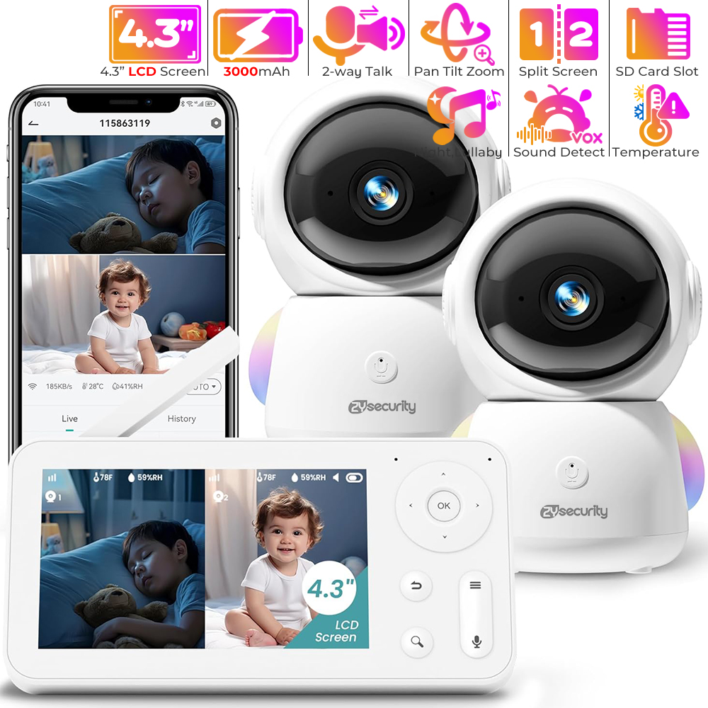 2K Baby Monitor with 2 Cameras - Baby Products Video ulasan dan harga